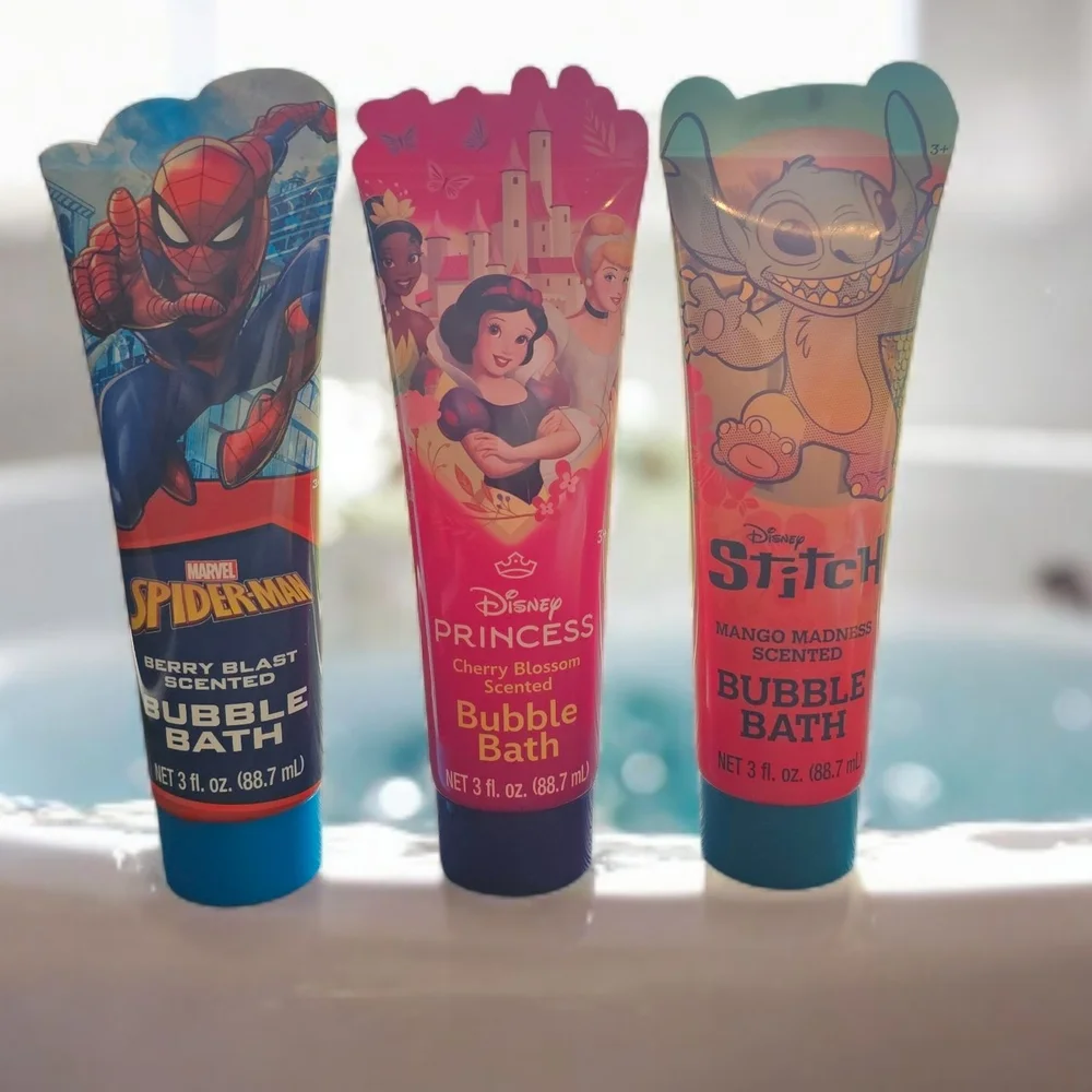 SpiderMan, Disney Princess and Stitch Bubble Bath
